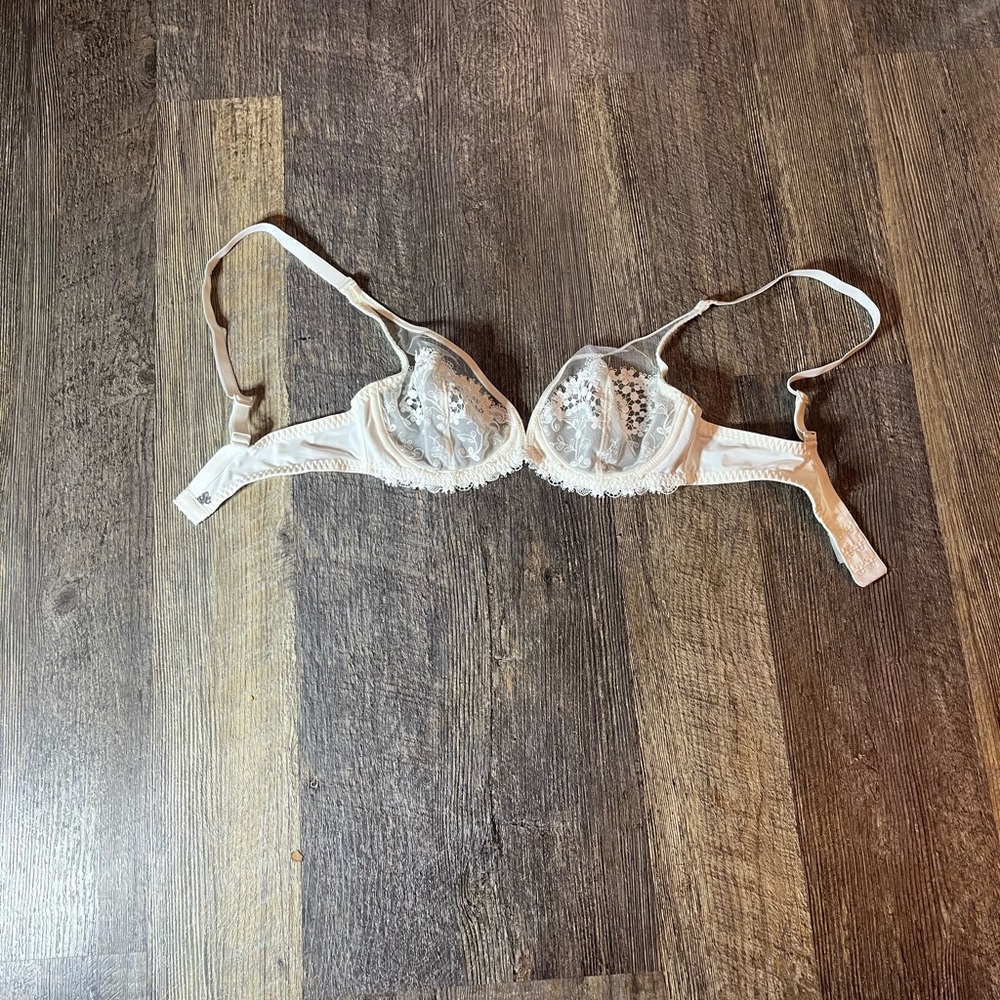 Simone Perele Bra white 32b Sexy Lace Lingerie Underwire